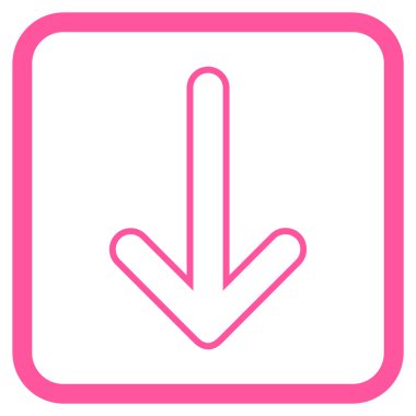 Vektör simgesi bir çerçeve içinde aşağı yönlü ok