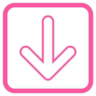 Vektör simgesi bir çerçeve içinde aşağı yönlü ok