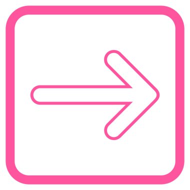 Yuvarlak ok doğru vektör simgesi bir çerçeve içinde