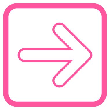 Yuvarlak ok doğru vektör simgesi bir çerçeve içinde