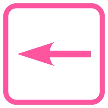 Keskin ok sol vektör simgesi bir çerçeve içinde