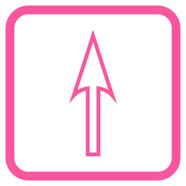 Vektör simgesi bir çerçeve içinde yukarı ok keskin