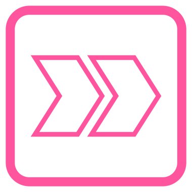 Üst karakter doğru vektör simgesi bir çerçeve içinde