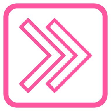 Üst karakter doğru vektör simgesi bir çerçeve içinde