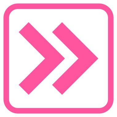 Üst karakter doğru vektör simgesi bir çerçeve içinde