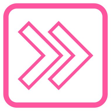 Üst karakter doğru vektör simgesi bir çerçeve içinde