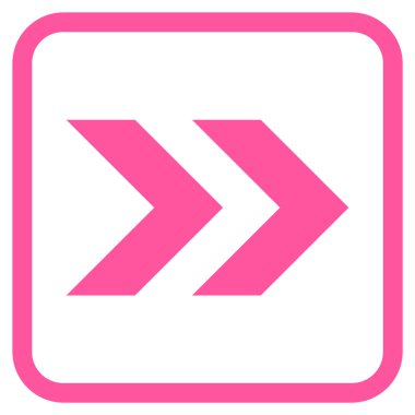 Üst karakter doğru vektör simgesi bir çerçeve içinde