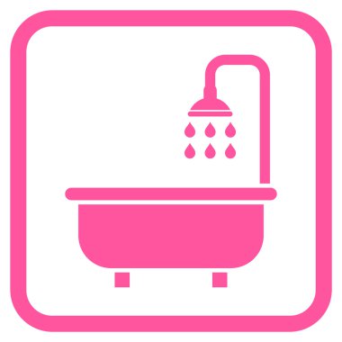 Duş Banyo vektör simgesi bir çerçeve içinde