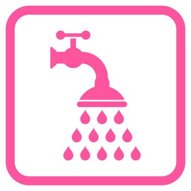 Duş musluk vektör simgesi bir çerçeve içinde