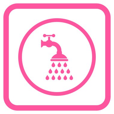 Duş musluk vektör simgesi bir çerçeve içinde