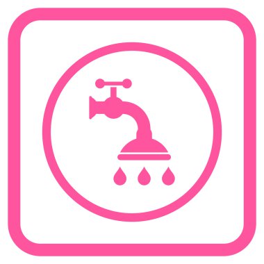 Duş musluk vektör simgesi bir çerçeve içinde