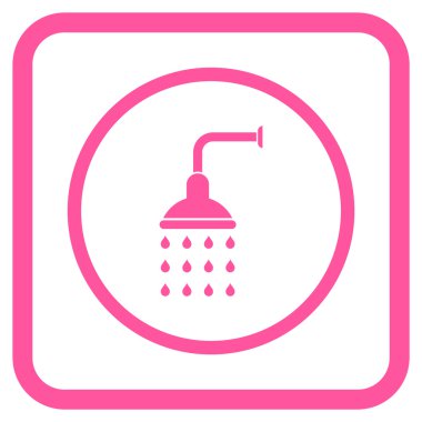 Duş vektör simgesi bir çerçeve içinde