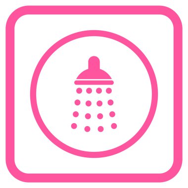 Duş vektör simgesi bir çerçeve içinde