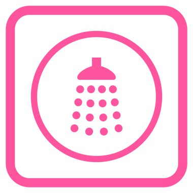 Duş vektör simgesi bir çerçeve içinde