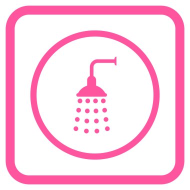 Duş vektör simgesi bir çerçeve içinde