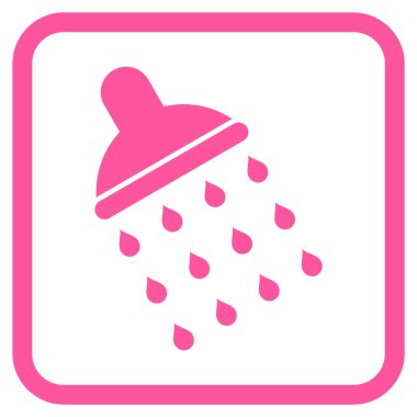 Duş vektör simgesi bir çerçeve içinde