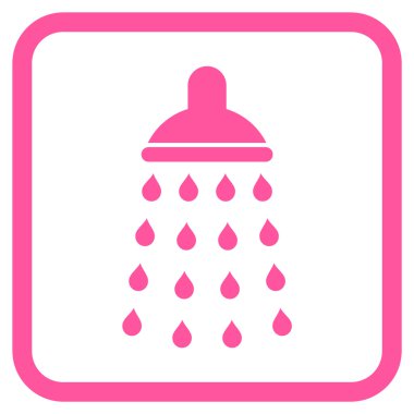 Duş vektör simgesi bir çerçeve içinde