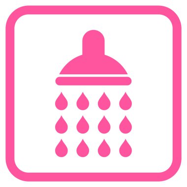 Duş vektör simgesi bir çerçeve içinde