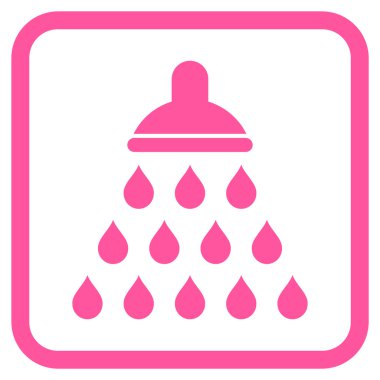 Duş vektör simgesi bir çerçeve içinde