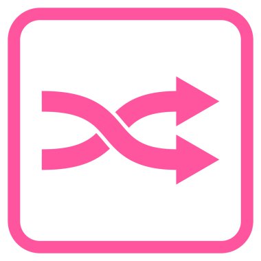 Shuffle okları doğru vektör simgesi bir çerçeve içinde