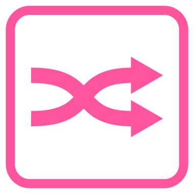 Shuffle okları doğru vektör simgesi bir çerçeve içinde