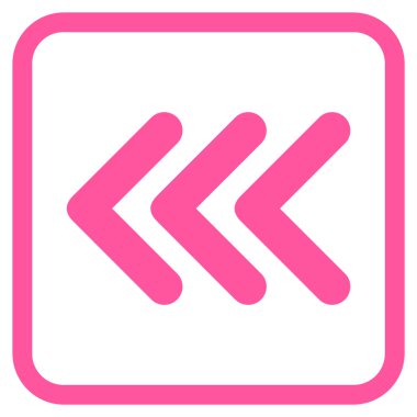 Ok ucu sol vektör simgesi bir çerçeve içinde üçlü