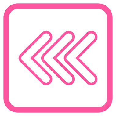 İşaretçi sol vektör simgesi bir çerçeve içinde üçlü