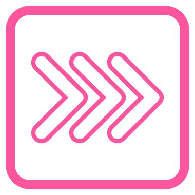 İşaretçi doğru vektör simgesi bir çerçeve içinde üçlü