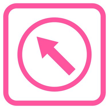 Yukarı Sağdan sola yuvarlak ok vektör simgesi bir çerçeve içinde