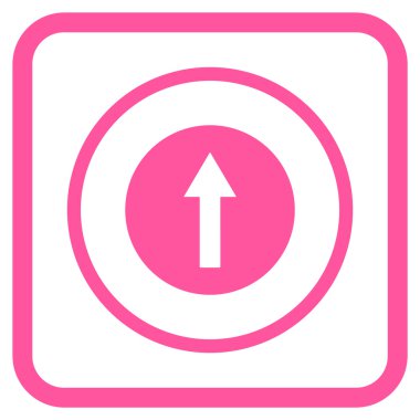 Bir çerçeve içinde yukarı yönlü ok vektör simgesi