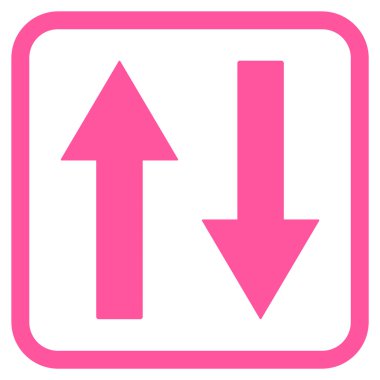 Dikey Çevir ok simge bir çerçeve içinde vektör