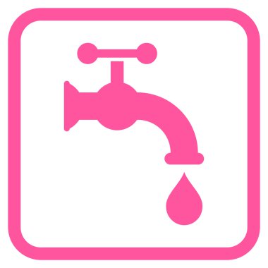 Su dokunun vektör simgesi bir çerçeve içinde