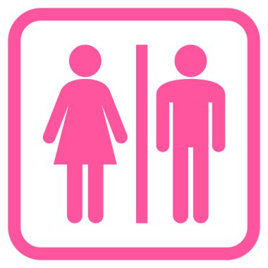 WC kişi bir çerçeve içinde simge vektör