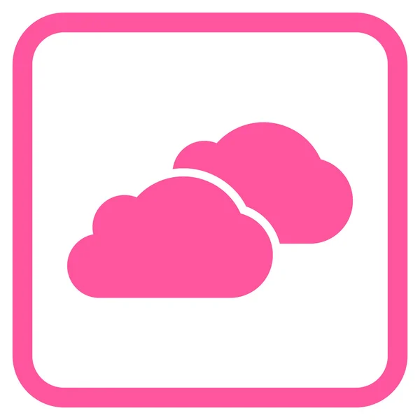 Clouds Vector Icon In a Frame — Stock Vector