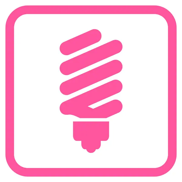 Icône vectorielle d'ampoule fluorescente dans un cadre — Image vectorielle