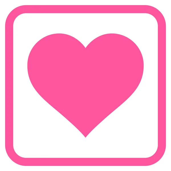 Значок кохання серце Векторна ікона в рамці — стоковий вектор