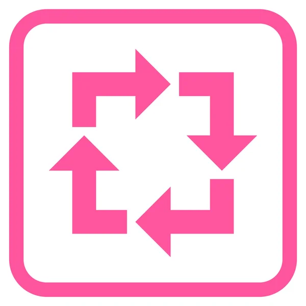 Reciclar icono vectorial en un marco — Archivo Imágenes Vectoriales