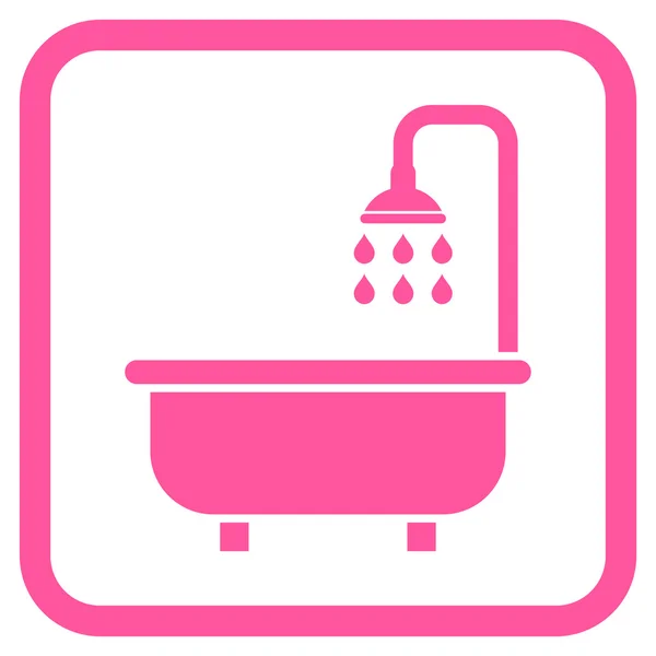 Shower Bath Vector Icon In a Frame — Stockvector