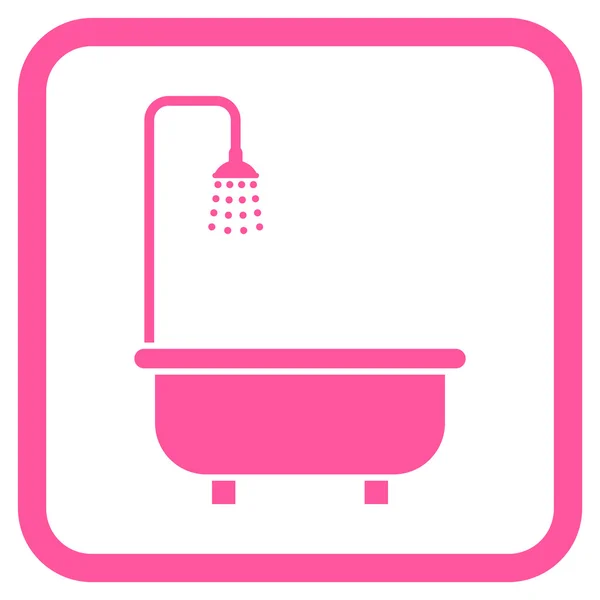 Vector de baño de ducha icono en un marco — Archivo Imágenes Vectoriales