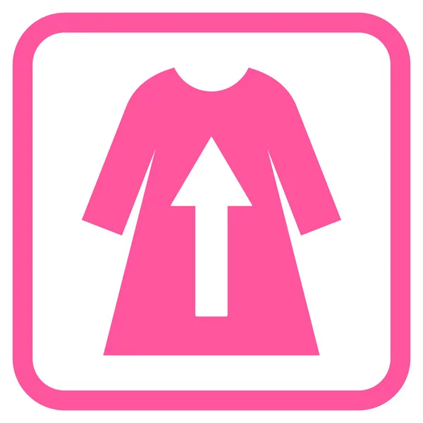 Togliere l'icona vettoriale vestito femminile in una cornice — Vettoriale Stock