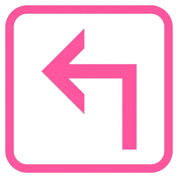 Turn Left Vector Icon In a Frame — Stock Vector