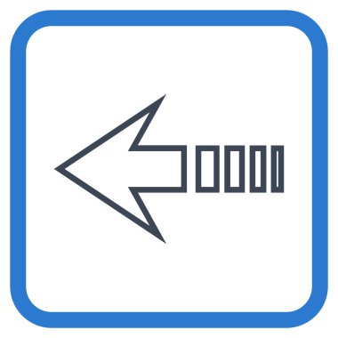 Sol vektör simgesi bir çerçevede göndermek