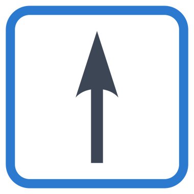 Vektör simgesi bir çerçeve içinde yukarı ok keskin