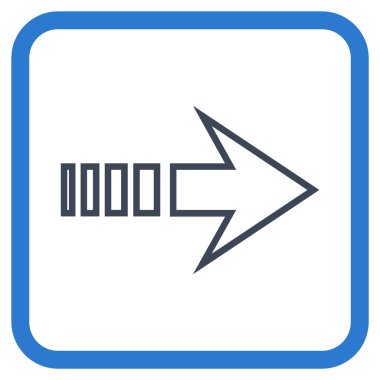 Doğru vektör simgesi bir çerçevede göndermek