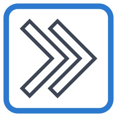 Üst karakter doğru vektör simgesi bir çerçeve içinde