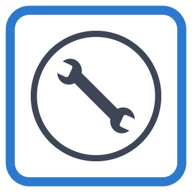 İngiliz anahtarı vektör simgesi bir çerçeve içinde