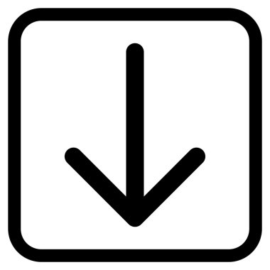 Vektör simgesi bir çerçeve içinde aşağı ok