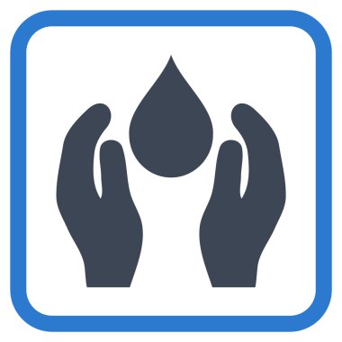 Su bakım vektör simgesi bir çerçeve içinde