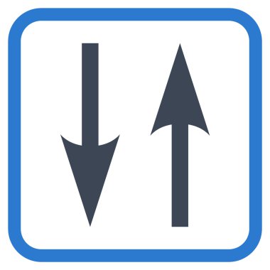 Dikey Exchange oklar bir çerçeve içinde simge vektör