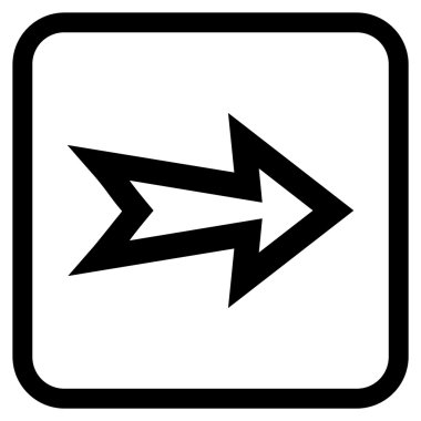 Ok sağ vektör simgesi bir çerçeve içinde